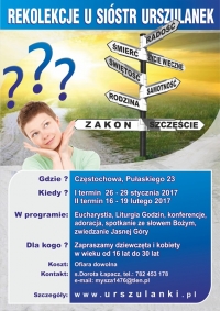 Rekolekcje dla młodzieży żeńskiej w Częstochowie